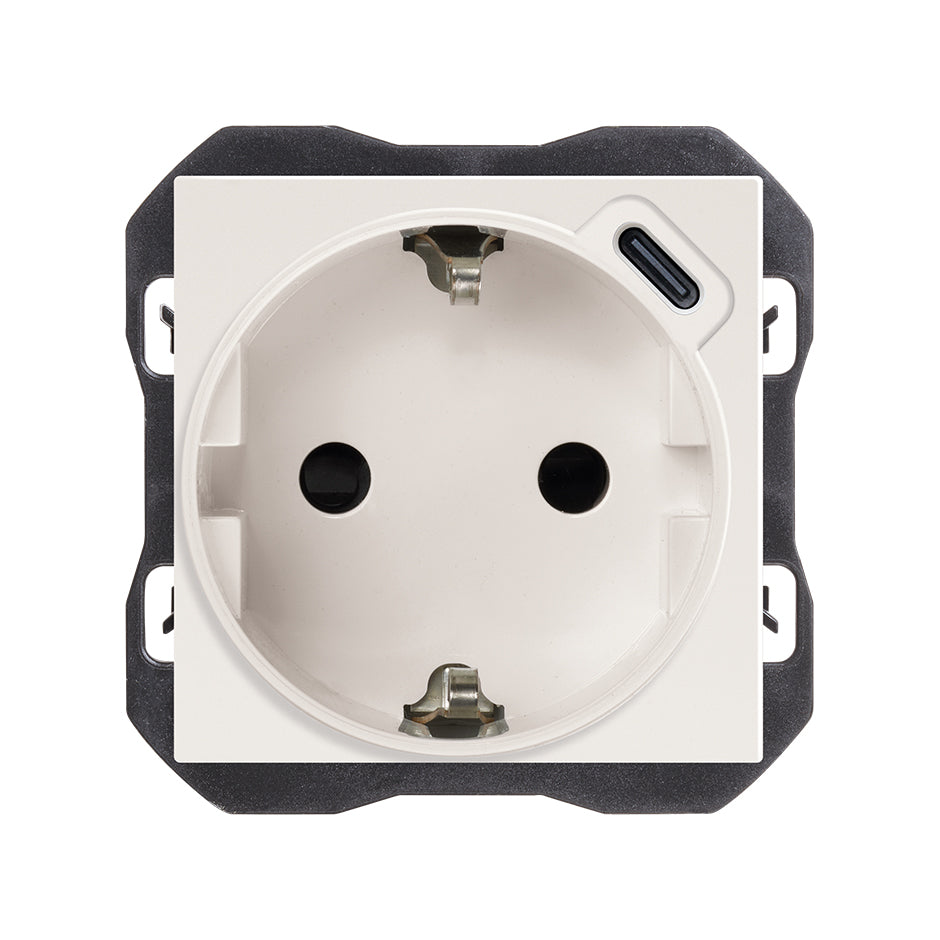 Base schuko con cargador USB C Base schuko con cargador USB C